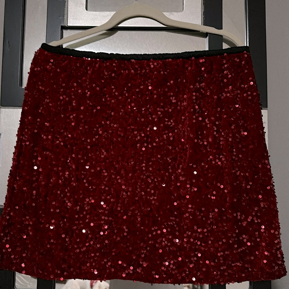 Glittered Red Skirt (XL) with Shorts inside